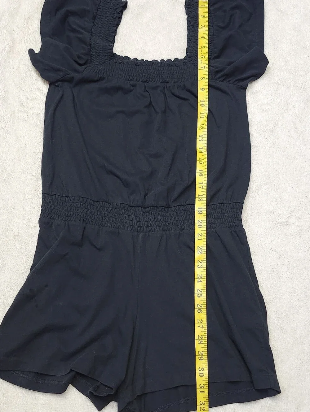 • J Crew Women's Short Off The Shoulder Romper Size XS Black 100% Cotton